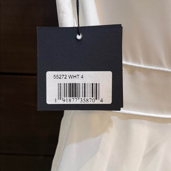 NWT Mac Duggal White Layered Tulle Chiffon Ball Gown Ballgown Maxi Dress - Picture 4 of 11